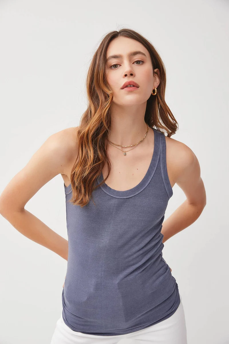 Taupe Ribbed Tank Top
