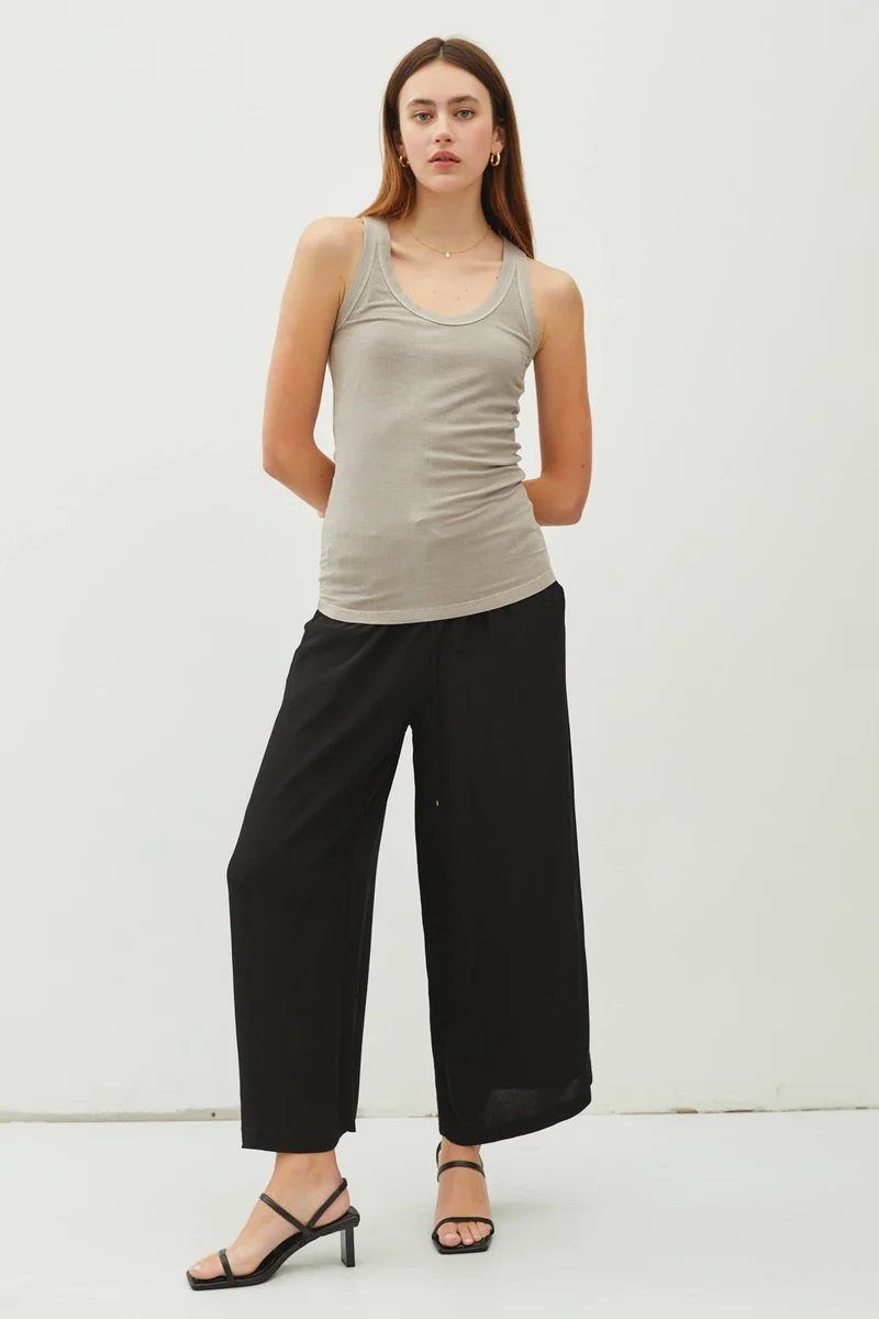 Taupe Ribbed Tank Top
