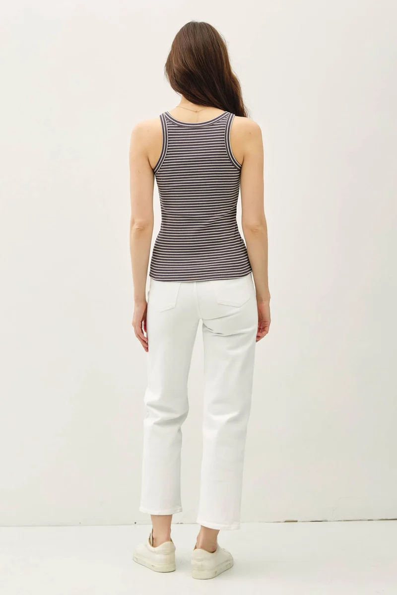 Olive cotton blend Stripeg