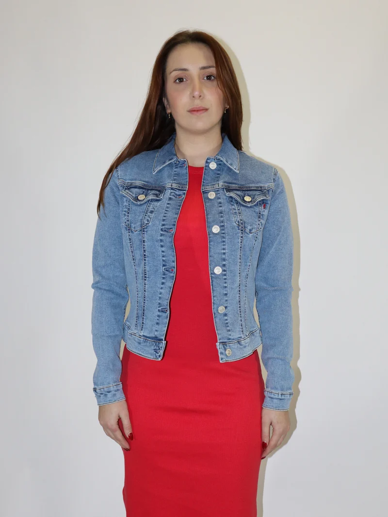 REPLAY DÁMSKÁ DŽÍNOVÁ BUNDA SLIM-FIT STŘIHU