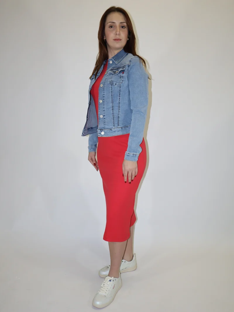 REPLAY DÁMSKÁ DŽÍNOVÁ BUNDA SLIM-FIT STŘIHU