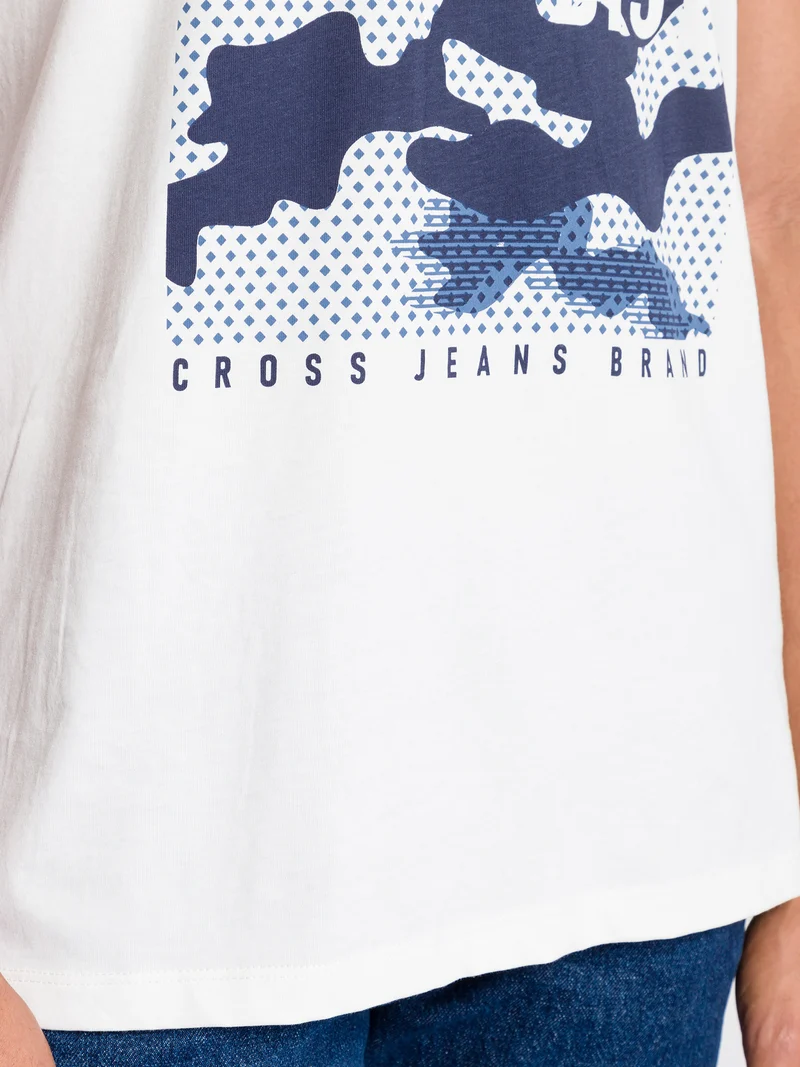 Herren Regular Print T-Shirt weß