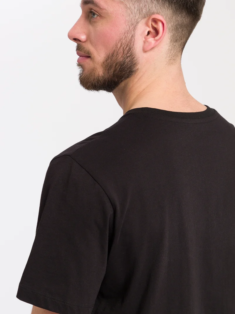 Herren Regular Print T-Shirt schwarz
