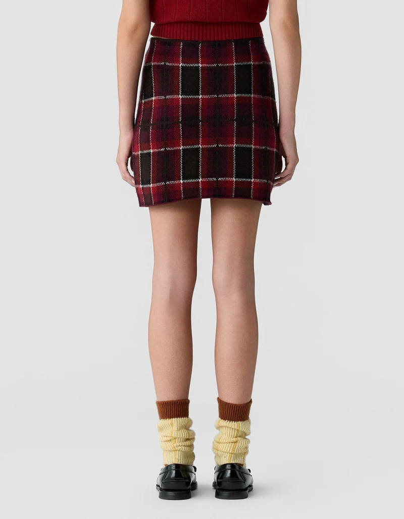 Woll-Kaschmir-Wickel-Mini Rock Tartan