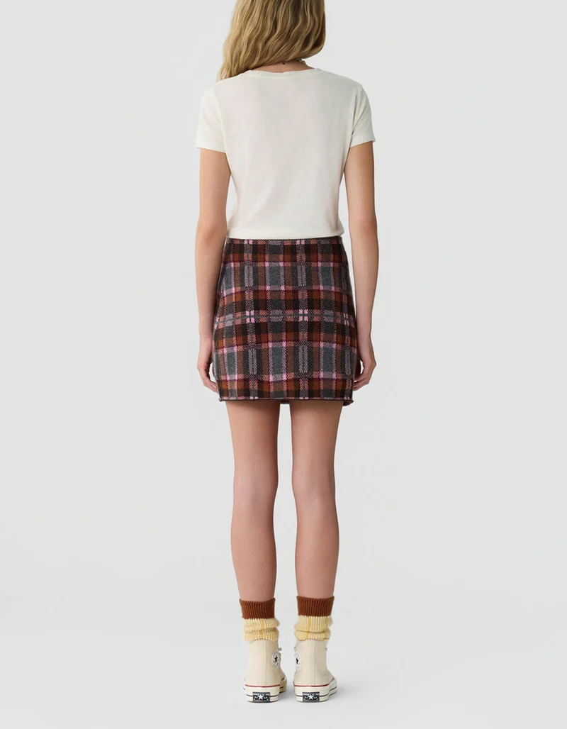 Woll-Kaschmir-Wickel-Mini Rock Tartan