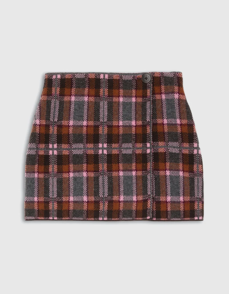 Woll-Kaschmir-Wickel-Mini Rock Tartan