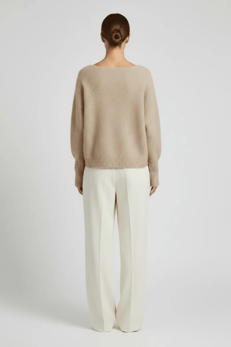 Mos Mosh Thora Boatneck Strickpullover in Federgrau