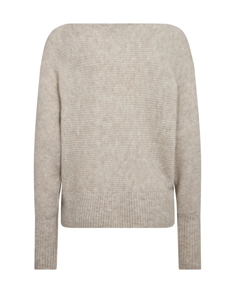 Mos Mosh Thora Boatneck Strickpullover in Federgrau
