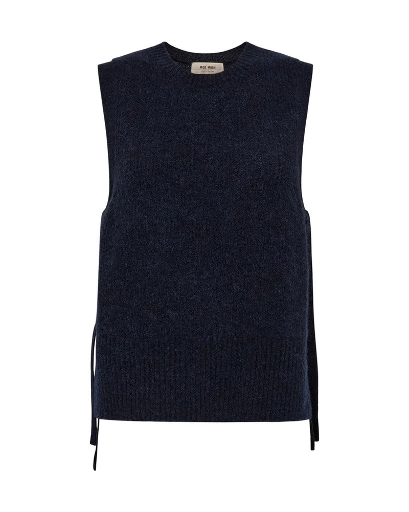 Mos Mosh Thora Strickweste mit Bindeband in Marineblau