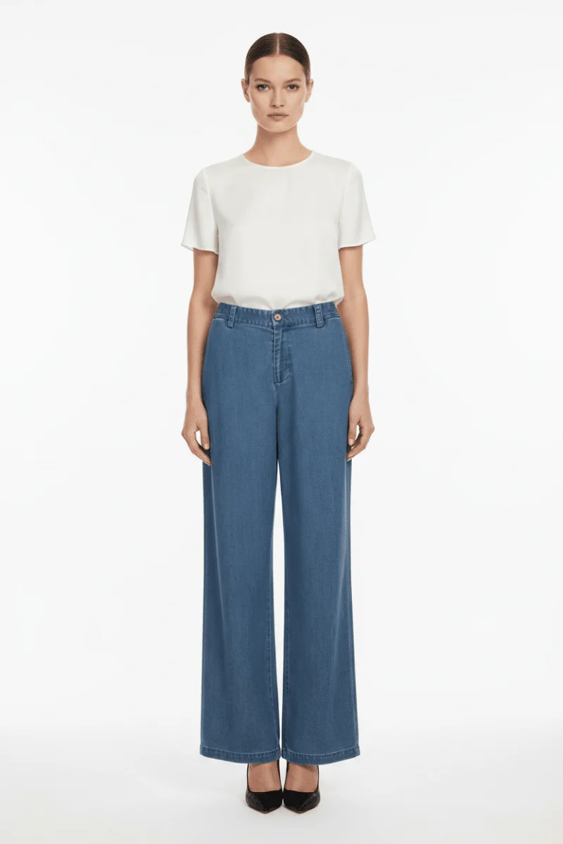 Mos Mosh Hose Straight Fit in Blau