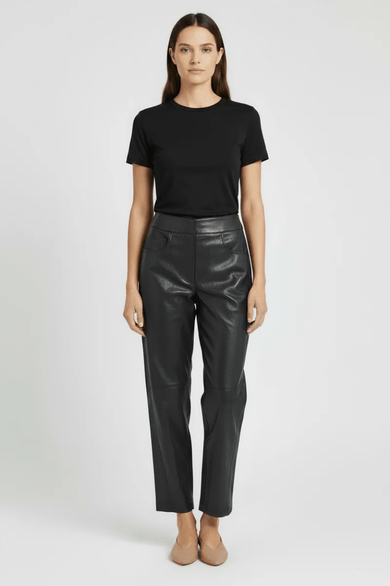 YAYA Carrot-Fit-Hose aus Lederimitat mit Nahtdetail Hole Schwarz