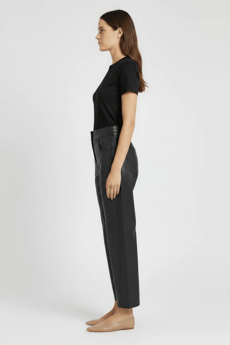 YAYA Carrot-Fit-Hose aus Lederimitat mit Nahtdetail Hole Schwarz
