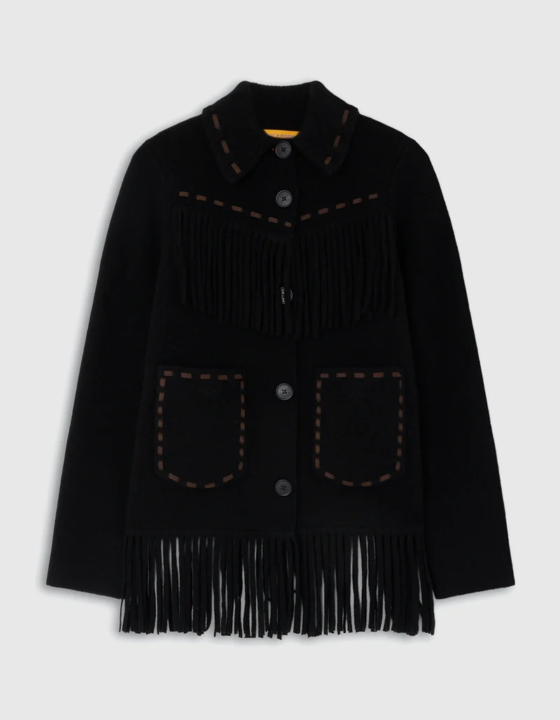 Wolle-Kaschmir-Jacke Western Fringe