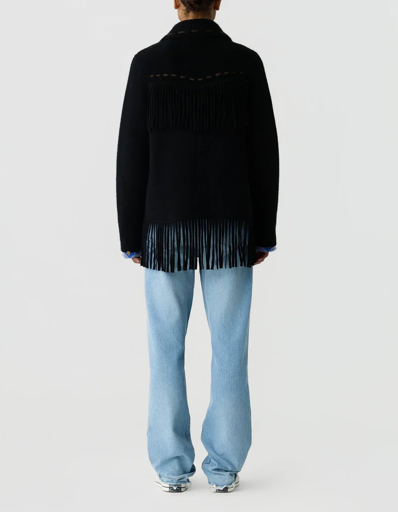 Wolle-Kaschmir-Jacke Western Fringe