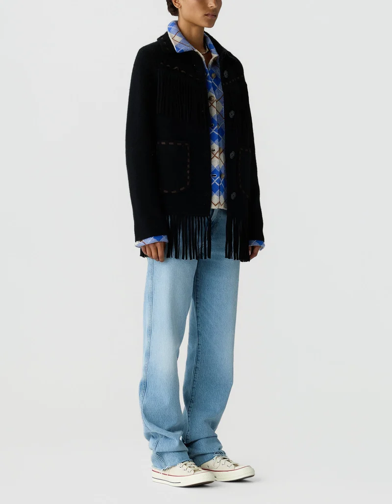 Wolle-Kaschmir-Jacke Western Fringe