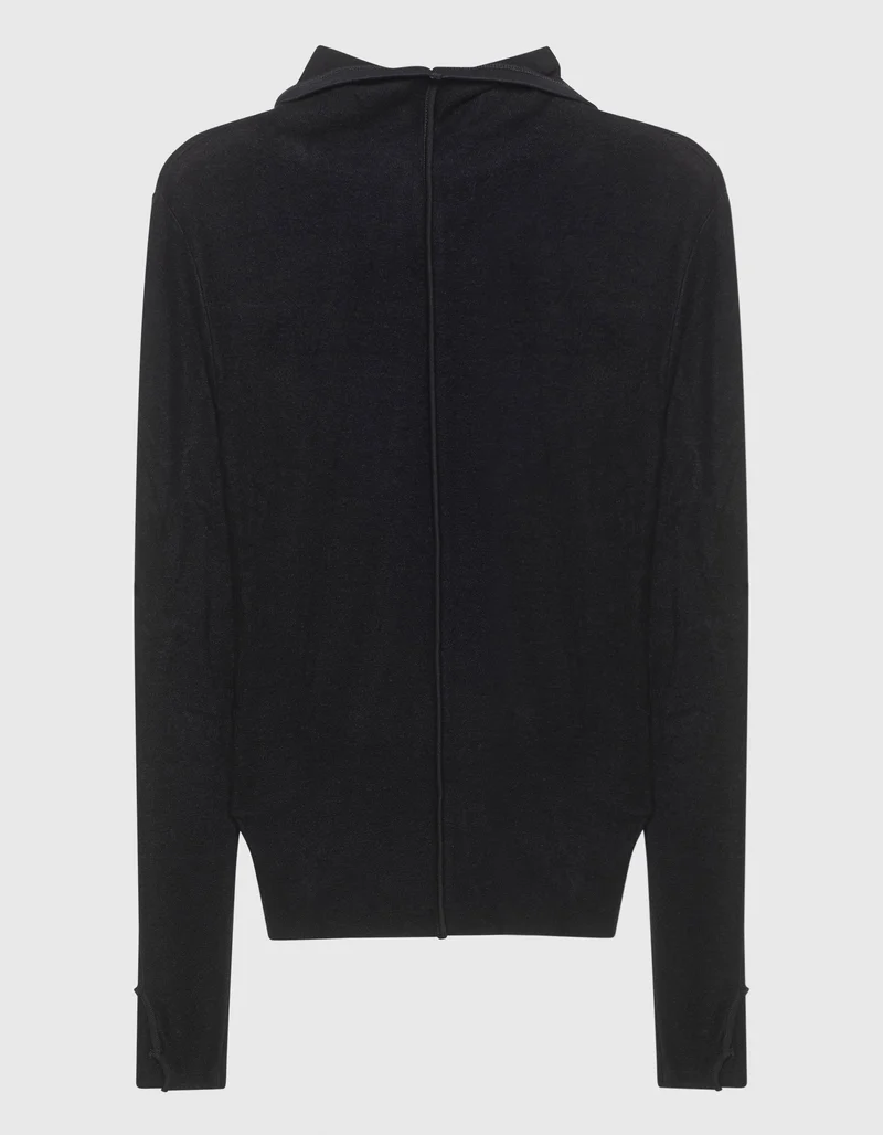 Fleece-Longsleeve mit Kapuze