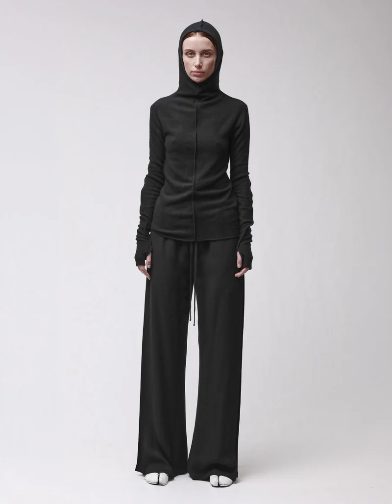 Fleece-Longsleeve mit Kapuze