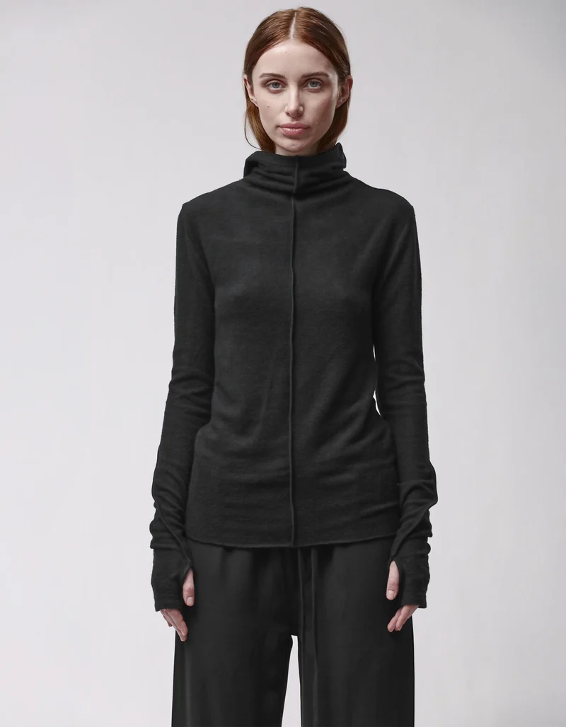 Fleece-Longsleeve mit Kapuze