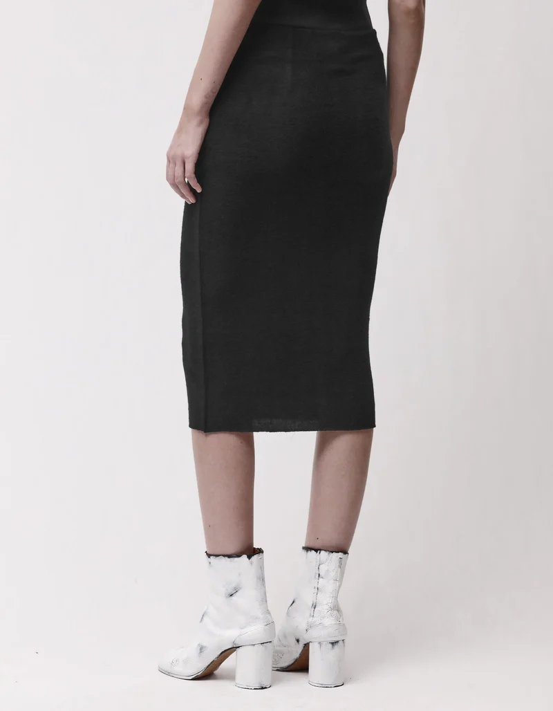 Fleece Midi-Rock mit elastischem Bund