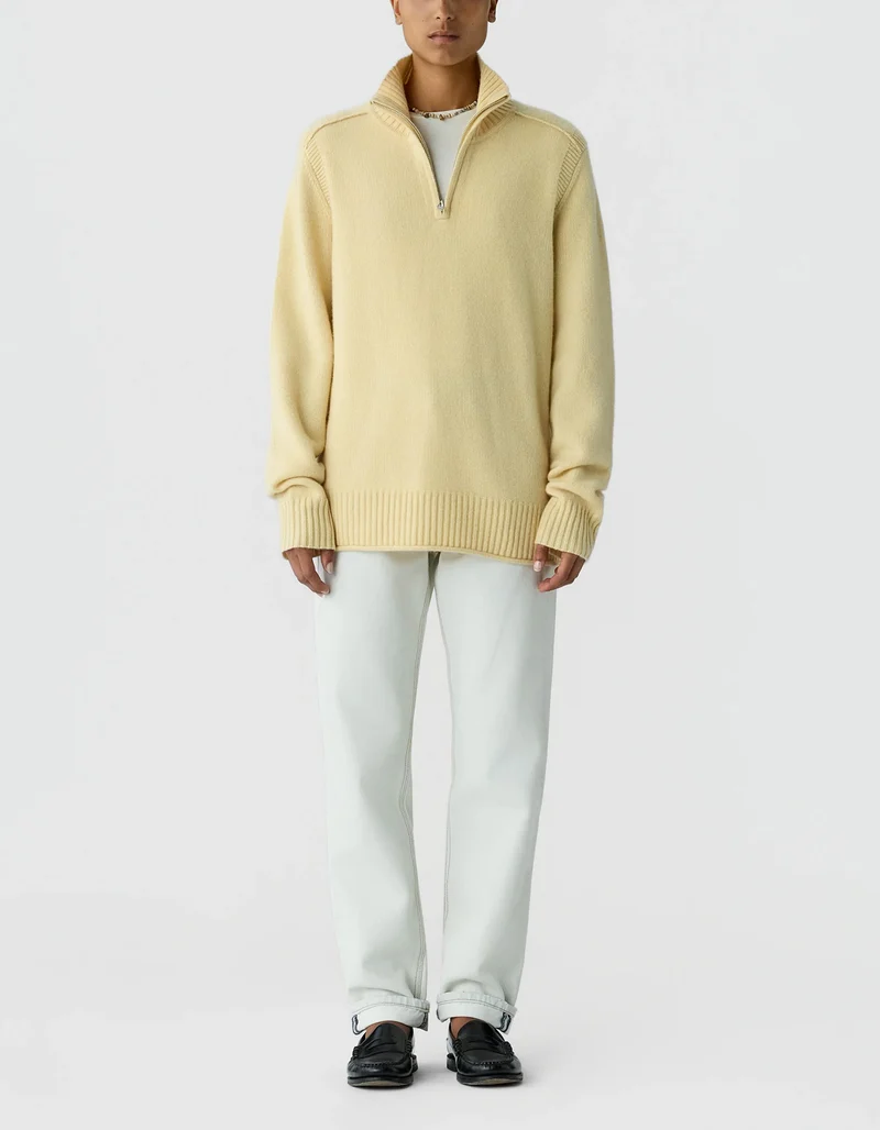 Kaschmir-Pullover Half Zip