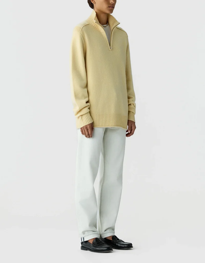 Kaschmir-Pullover Half Zip