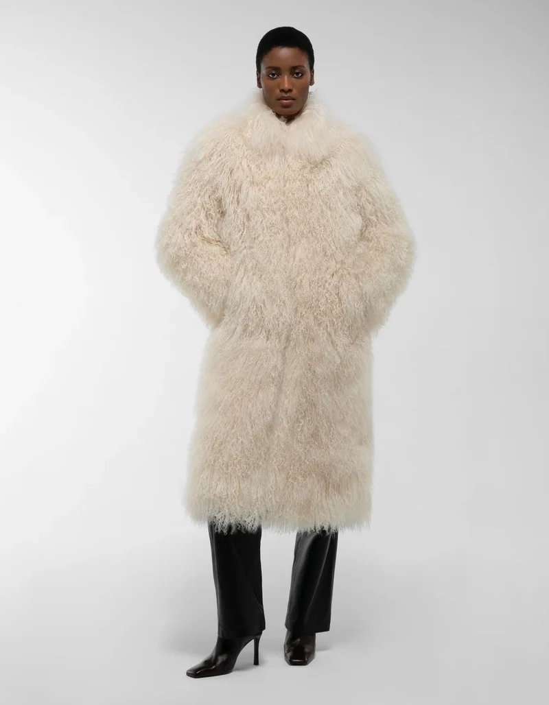 Oversize Shearling-Mantel Faye