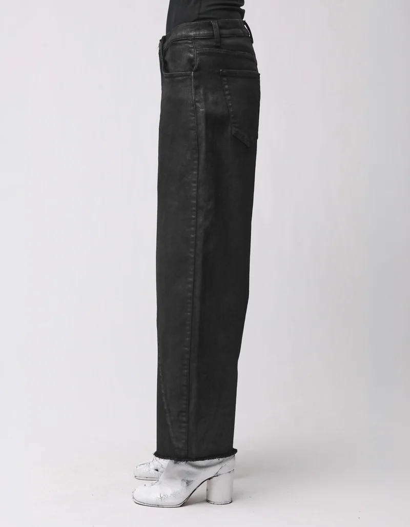 Coated Barrel-Leg Jeans