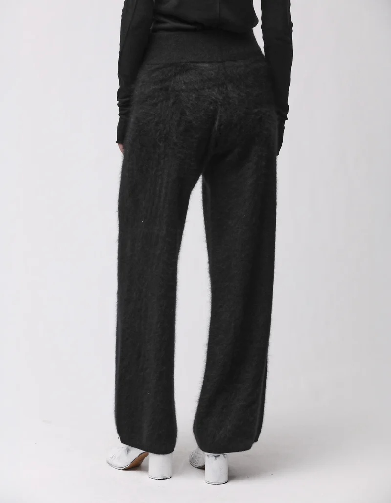 Fuzzy Kaschmir Wide-Leg Hose