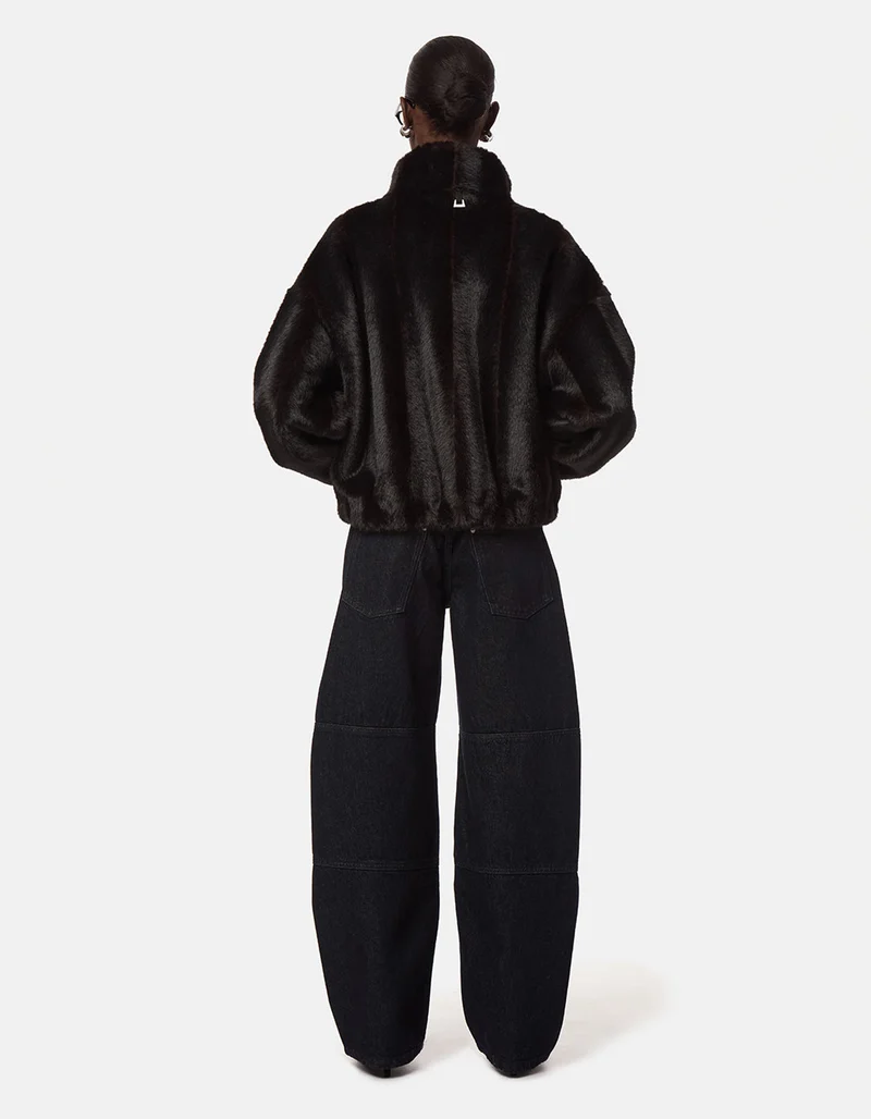 Faux-Fur Jacke Bomber Iris mit Kapuze
