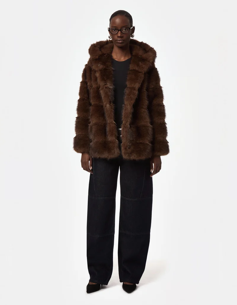 Faux Fur Jacke mit Kapuze Cel Mink