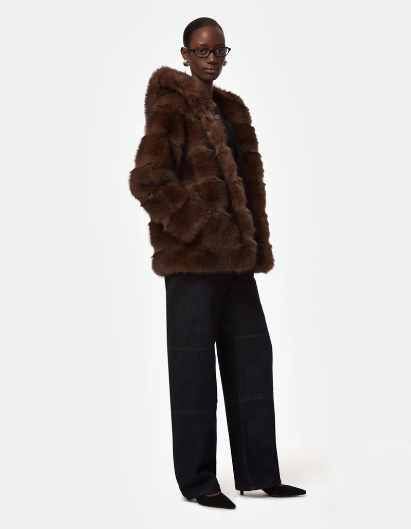 Faux Fur Jacke mit Kapuze Cel Mink