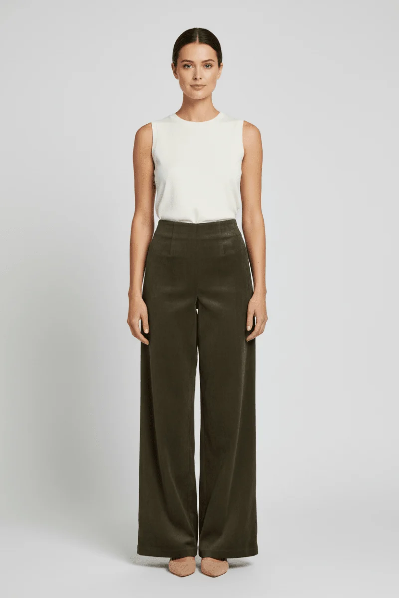 Vila Hose Hw Pants in Forest Night