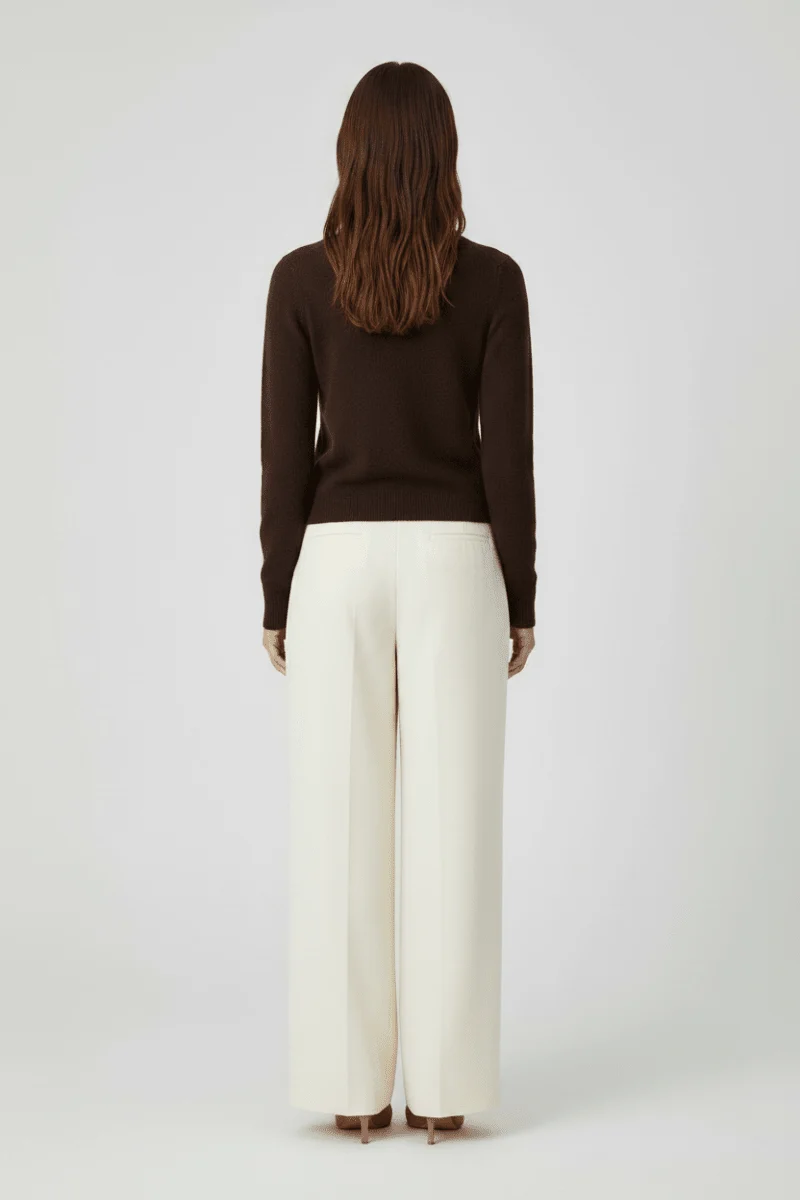 Rich & Royal Tie Detail Basic Pullover Schokobraun