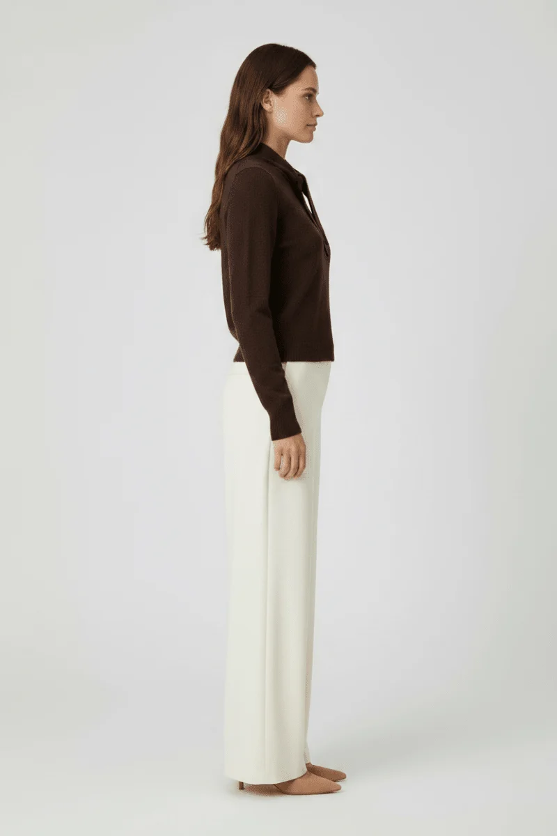 Rich & Royal Tie Detail Basic Pullover Schokobraun
