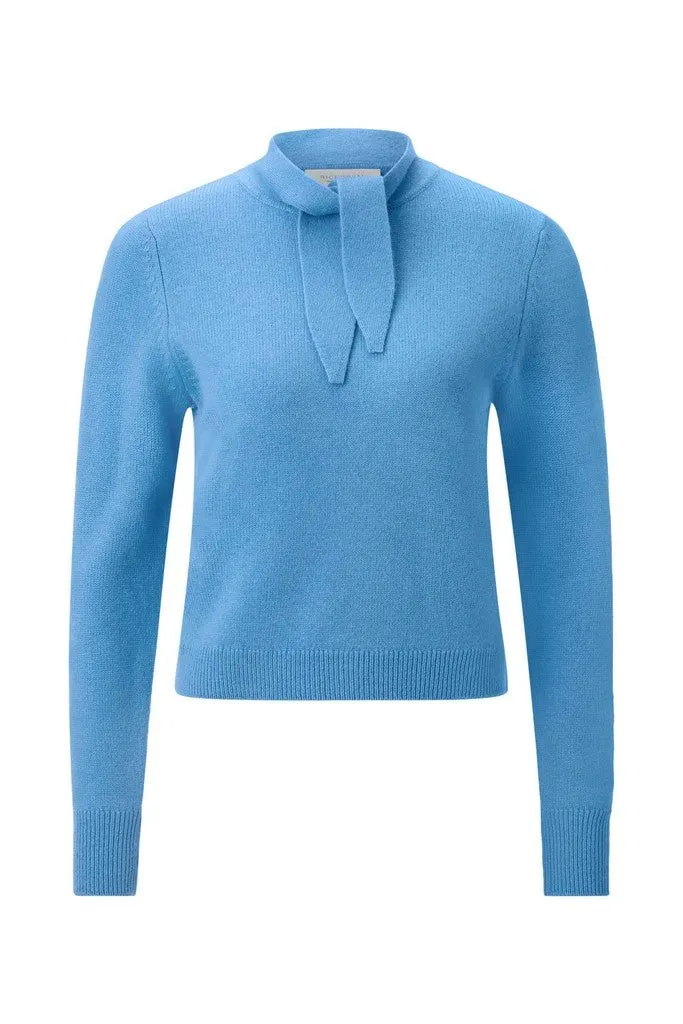 Rich & Royal Tie Detail Basic Pullover Ultramarinblau