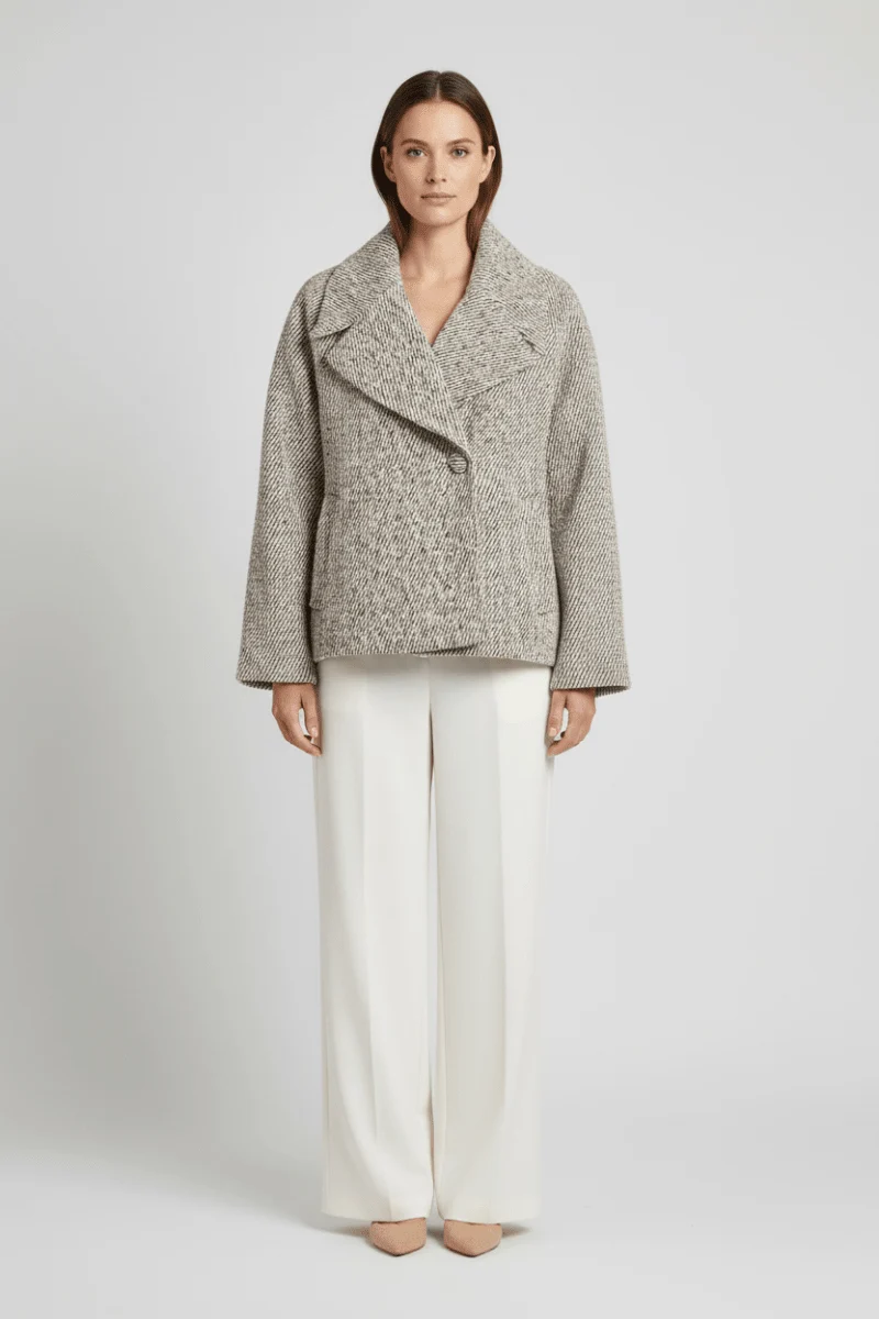 Vila Kurze Jacke L/S Short Jacket in Birch Melange