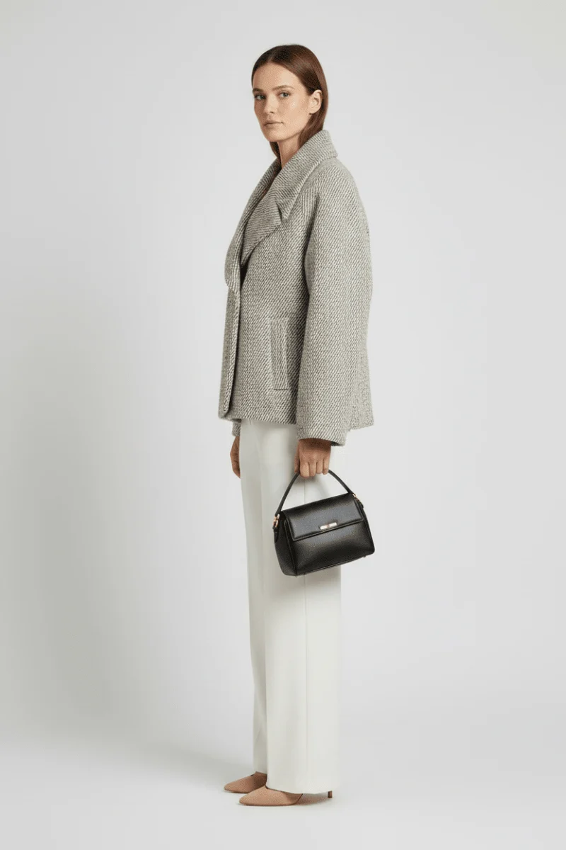 Vila Kurze Jacke L/S Short Jacket in Birch Melange