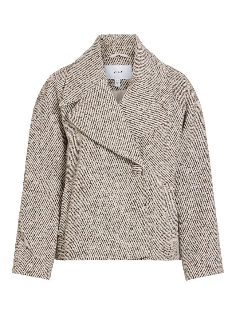 Vila Kurze Jacke L/S Short Jacket in Birch Melange