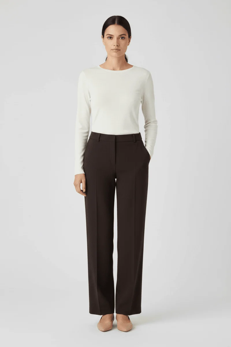 Rich & Royal Cropped Straight Hose in Chocolate Torte