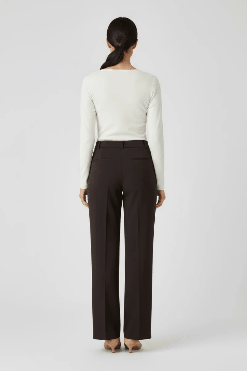 Rich & Royal Cropped Straight Hose in Chocolate Torte