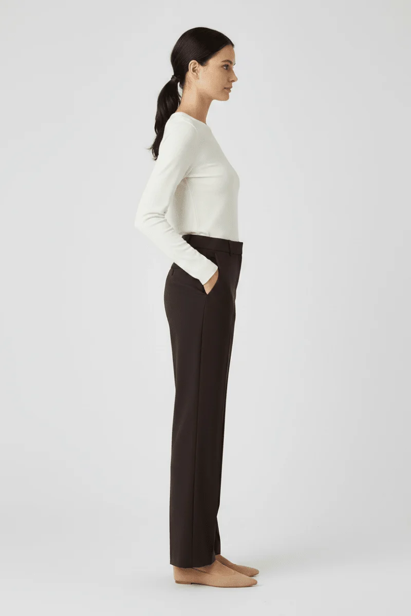 Rich & Royal Cropped Straight Hose in Chocolate Torte