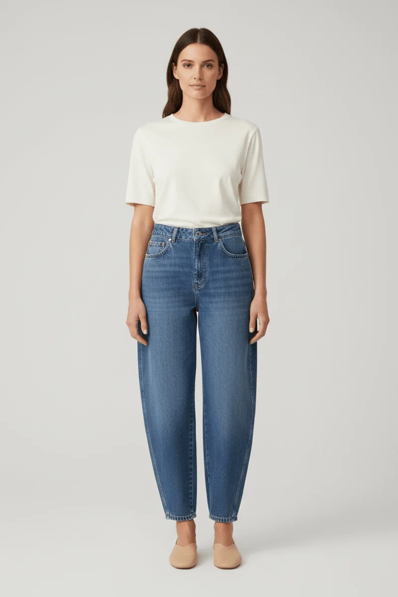 Rich & Royal Barrel Jeans Retro Blue aus Bio-Baumwolle