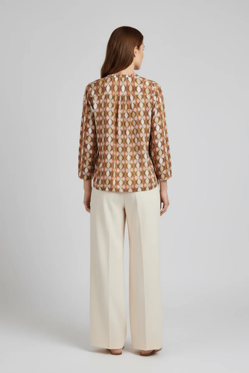 Cartoon Bluse Kurz 1/1 Arm Grün/Taupe