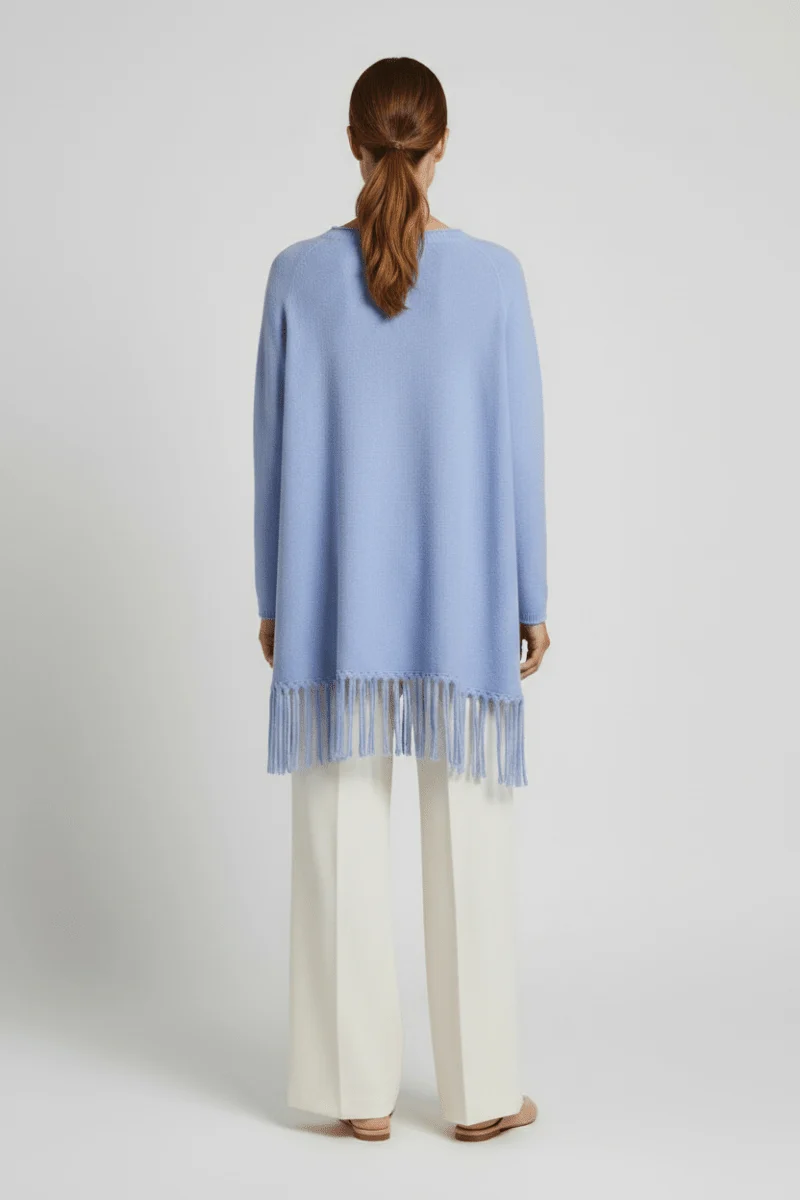 Cartoon Strickpullover Lang 1/1 Arm in der Farbe Hellblau