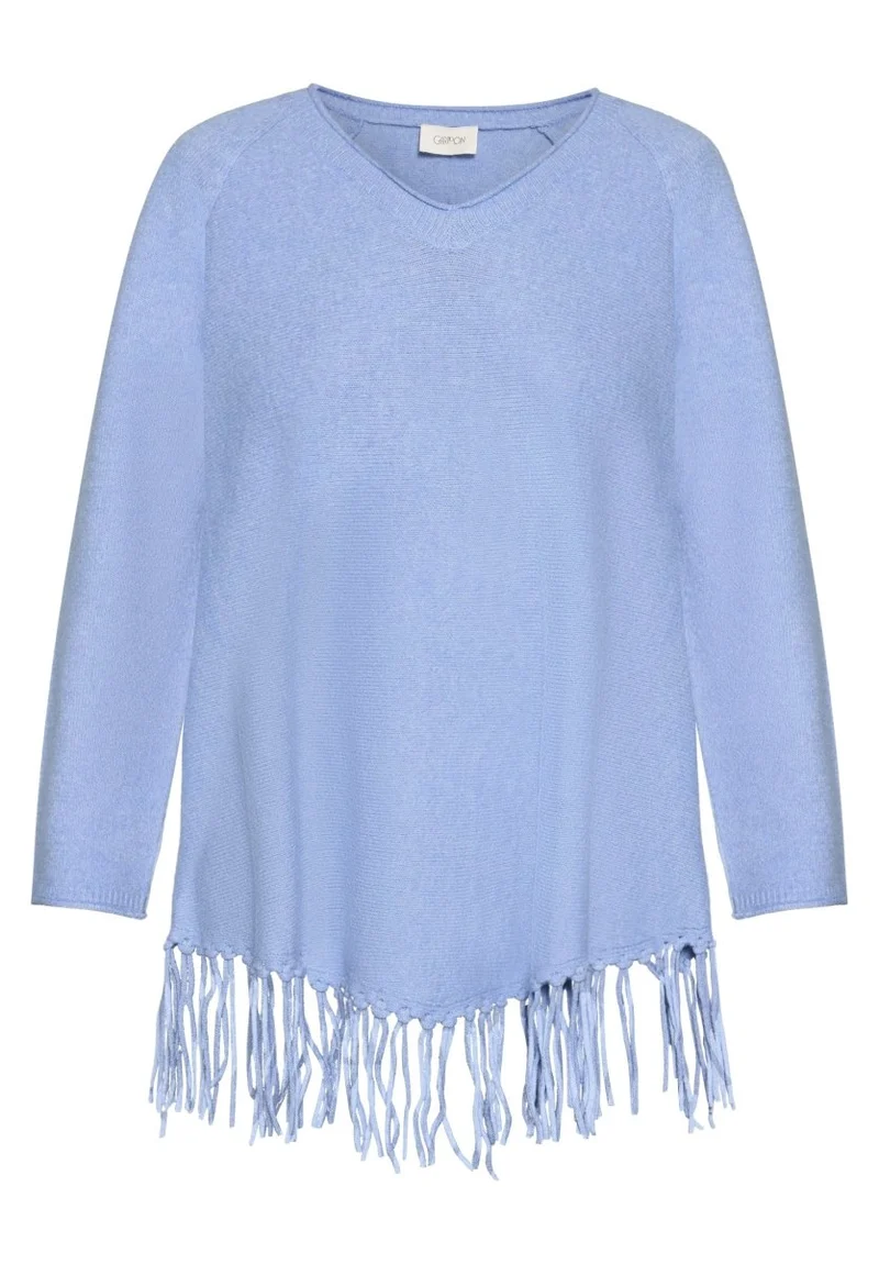 Cartoon Strickpullover Lang 1/1 Arm in der Farbe Hellblau