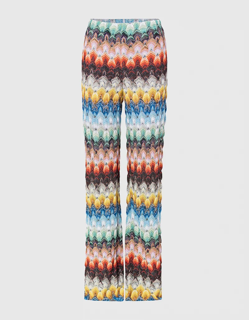 Wide-Leg Hose mit Effektgarn