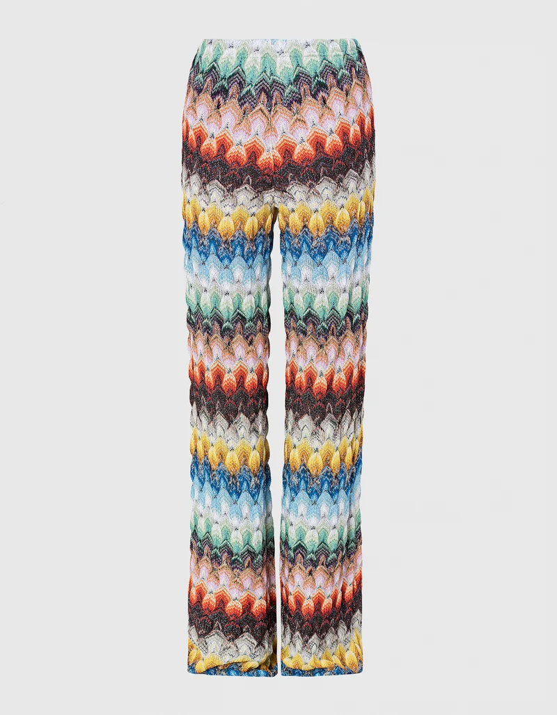 Wide-Leg Hose mit Effektgarn