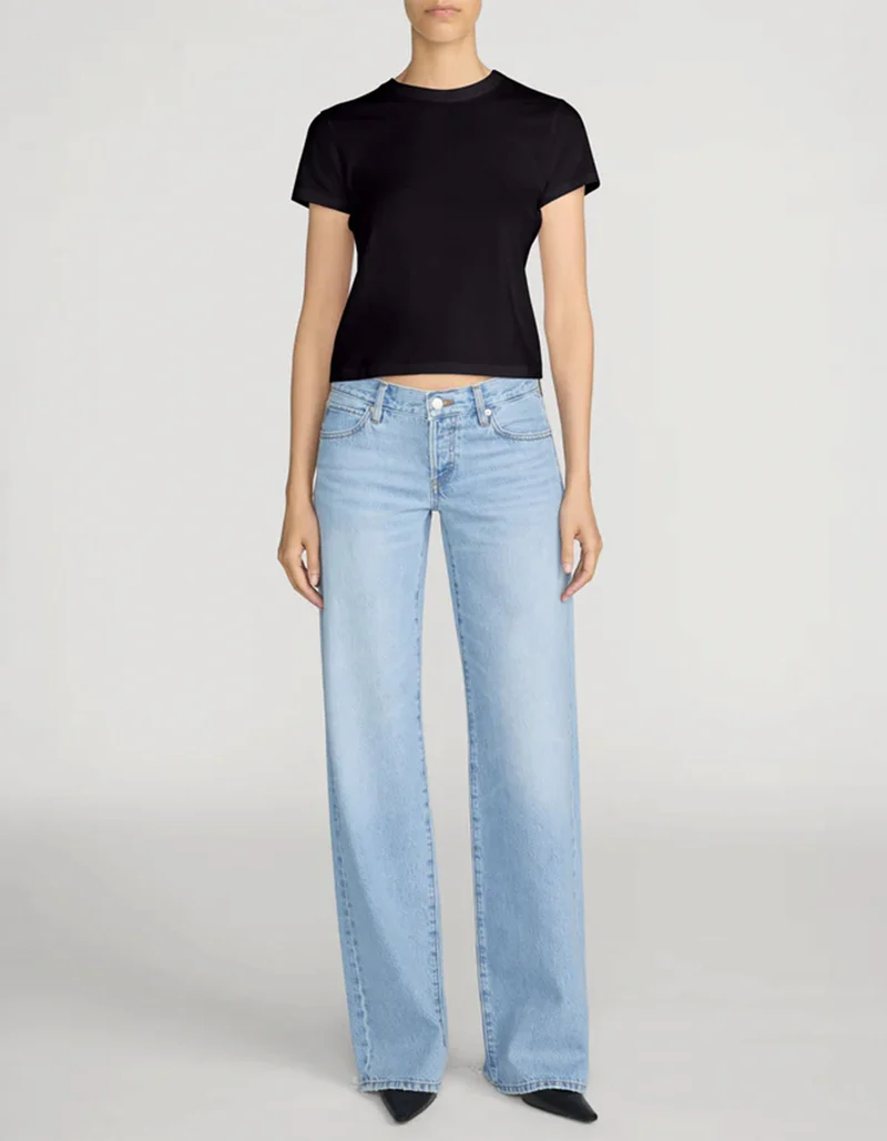 Low Rise Wide-Leg Jeans The Gray