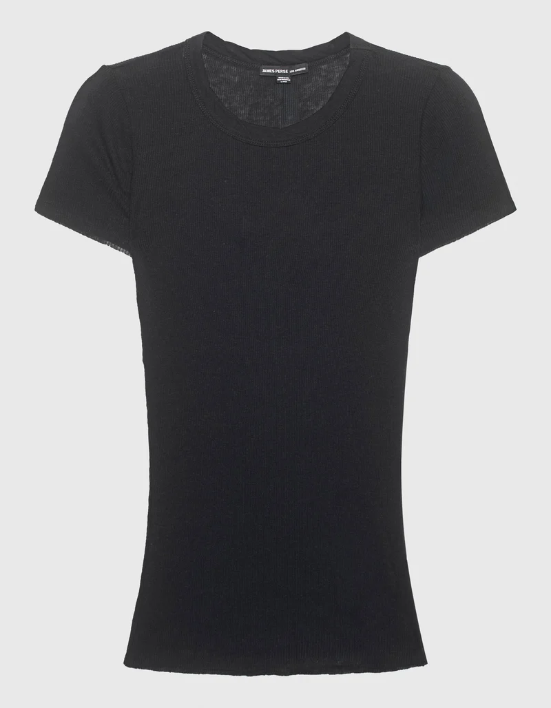 Ripp-T-Shirt mit Kaschmir-Anteil