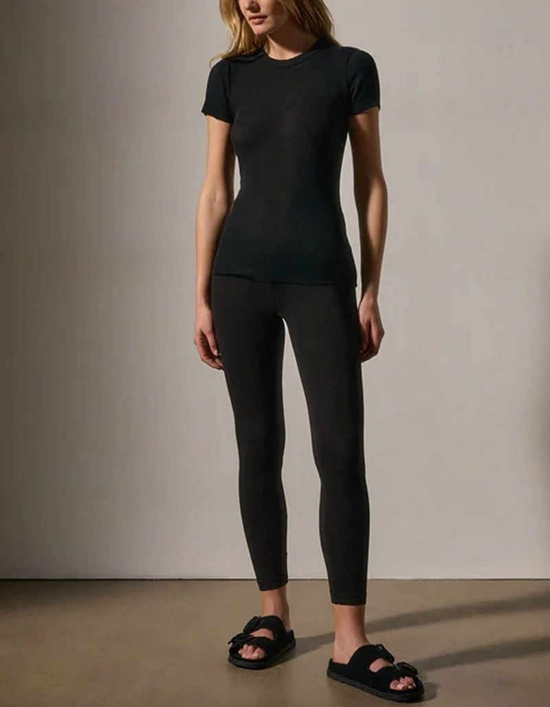 Ripp-T-Shirt mit Kaschmir-Anteil